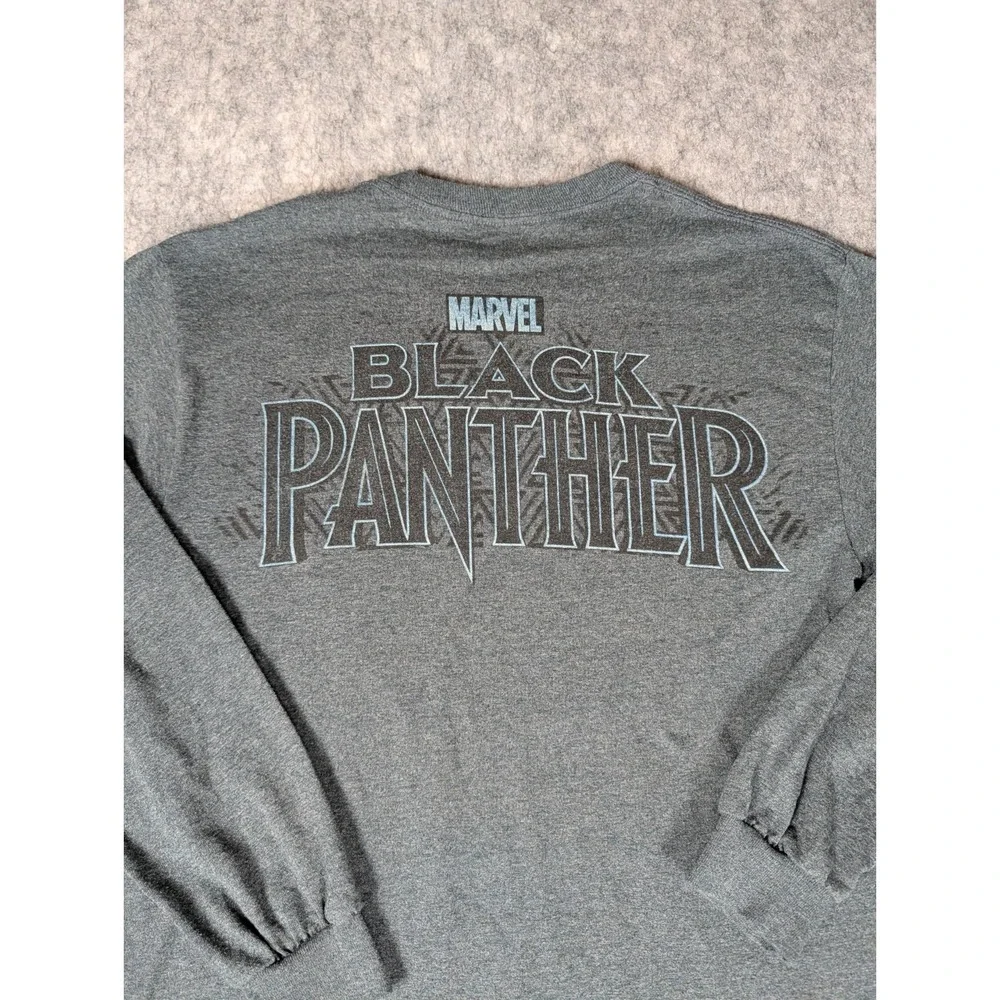 Marvel Black Panther Long Sleeve Graphic‎ T-Shirt Men's M Heather Grey MCU